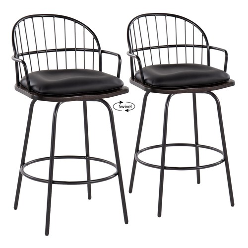 Riley Claire 26" Fixed-height Counter Stool With Arms - Set Of 2
